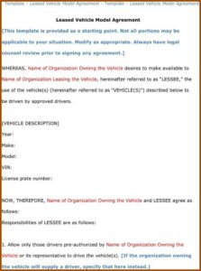 Car Renting Contract Sample