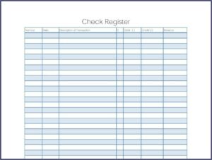 Checkbook Register Template