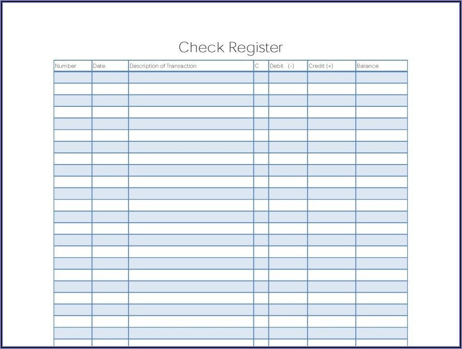 Checkbook Register Template
