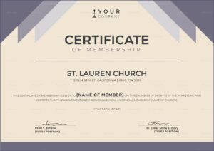 Church Membership Certificate Template