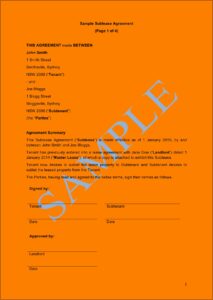 Commercial Sublease Template Australia