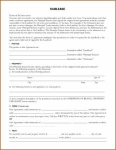 Commercial Sublease Template Uk