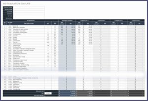 Construction Bid Spreadsheet Template