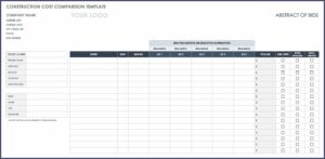 Construction Estimate Sheet Templates