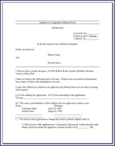 Court Affidavit Template