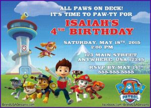 Custom Paw Patrol Invitations