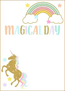 Cute Unicorn Free Editable Unicorn Invitation
