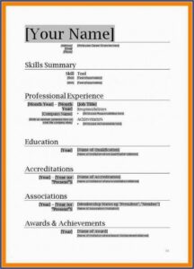 Cv Template Microsoft Word 2007 Free Download