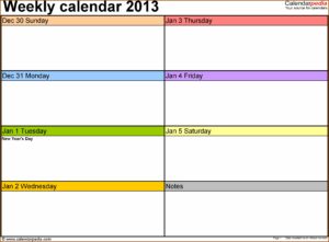 Daily Appointment Calendar Template Excel