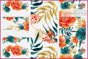 Dark Teal And Orange Wedding Invitations