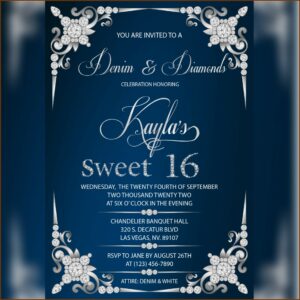 Denim And Diamonds Invitations Free