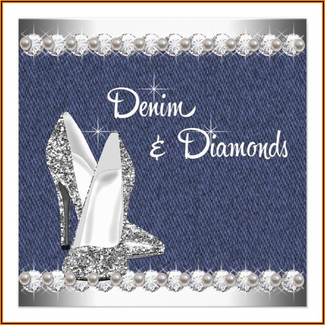 Denim And Diamonds Party Invitations