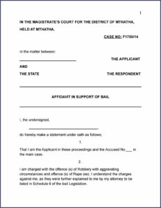 District Court Affidavit Template