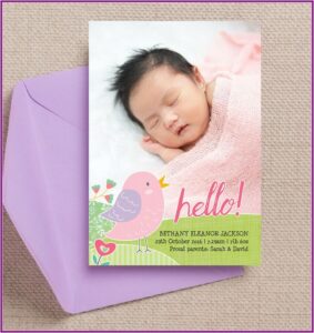 Double Sided Baby Announcements