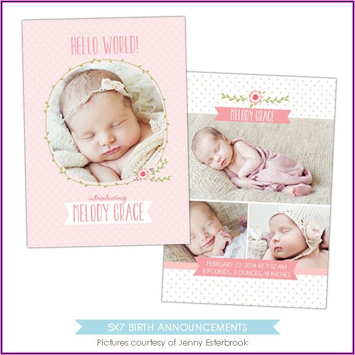 Double Sided Birth Announcements