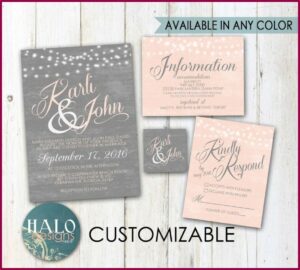 Dusty Rose And Grey Wedding Invitations