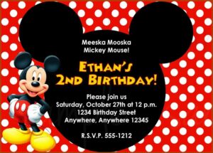 Editable Mickey Mouse Invitation Template