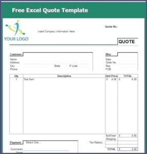 Electrical Quote Template Word