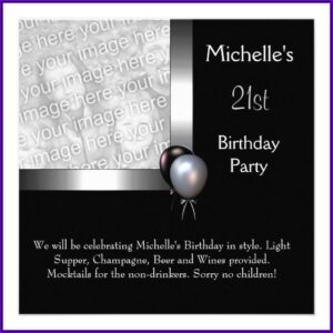Elegant 21st Birthday Invitations