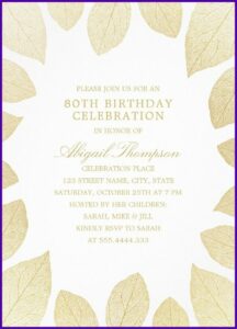 Elegant 80th Birthday Invitations