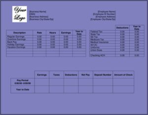 Employee Pay Stub Template Pdf