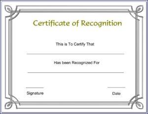 Employee Years Of Service Recognition Certificate Template