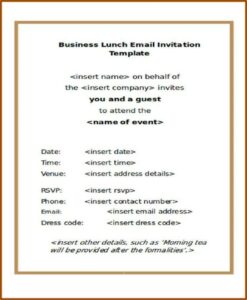 Farewell Lunch Email Invitation For Coworker