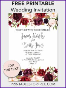 Floral Editable Wedding Invitation Templates Free Download