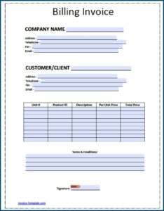 Free Billing Invoice Templates