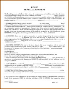 Free Blank Rental Agreement Template