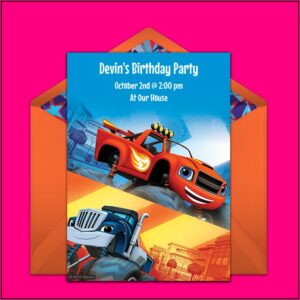 Free Blaze And The Monster Machines Birthday Invitations