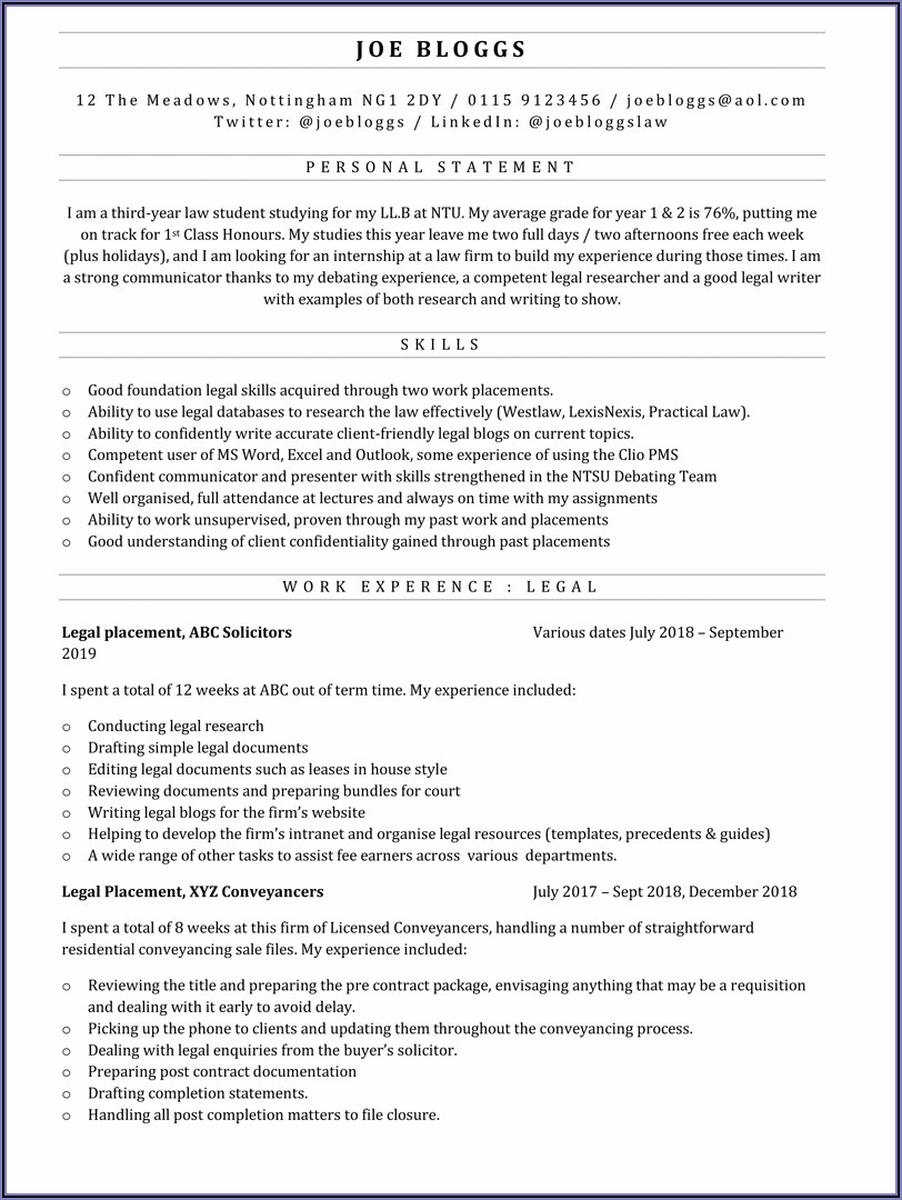 Free Cv Template For Students With No Experience