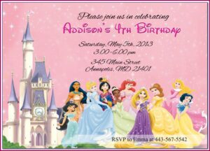 Free Disney Princess Birthday Party Invitation Templates