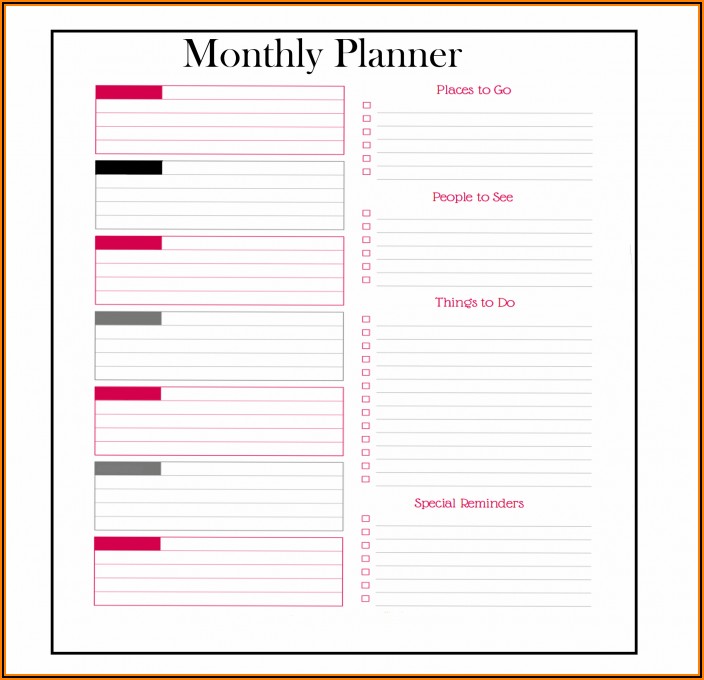 Free Download Monthly Work Schedule Template