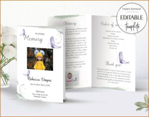 Free Editable Memorial Service Program Template Pdf