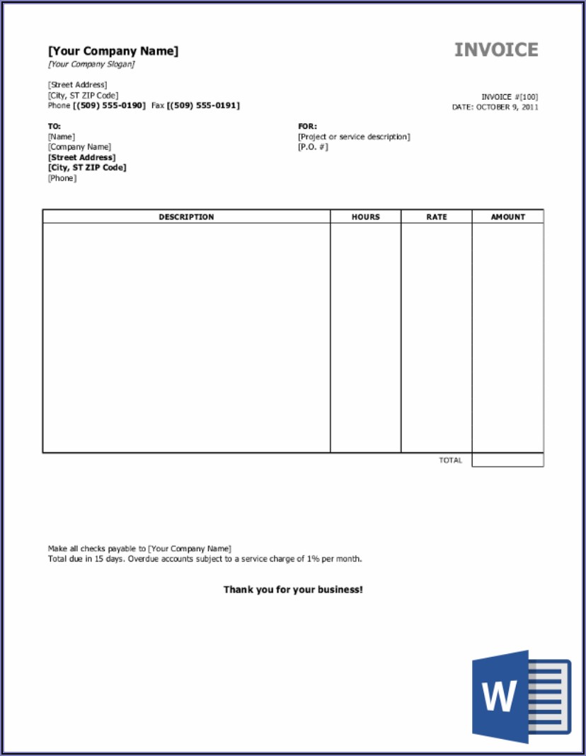 Free Invoices Online Form
