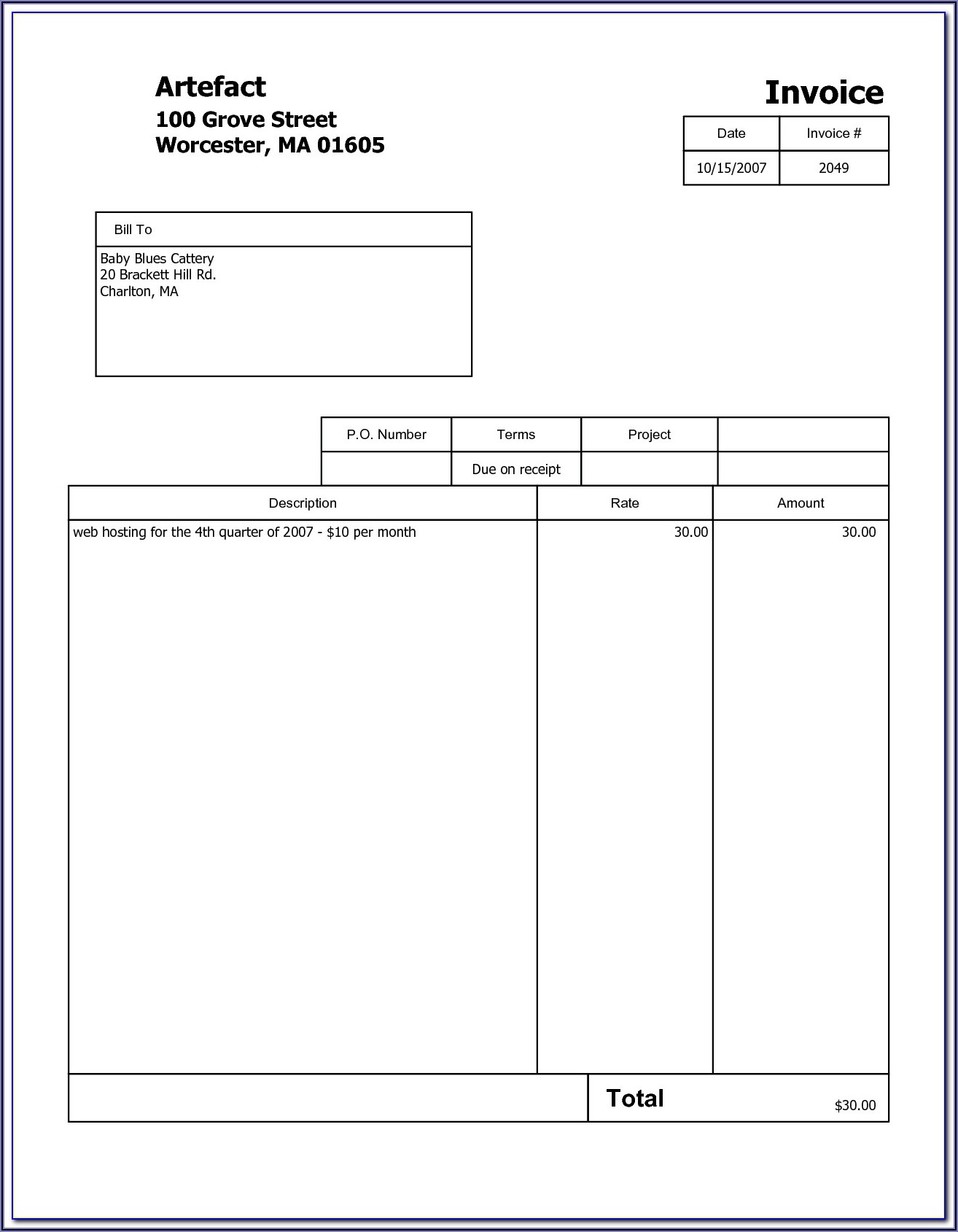 Free Invoices Templates Online