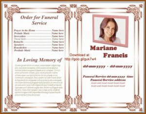 Free Memorial Program Template Word