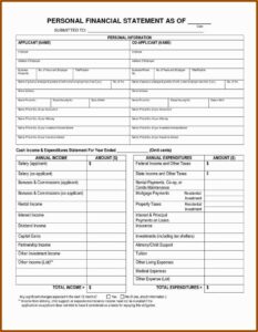Free Printable Personal Financial Statement Template