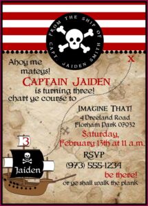 Free Printable Pirate Birthday Invitation Templates