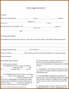 Free Printable Rental Agreement Template
