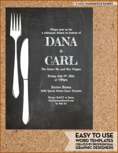 Free Rehearsal Dinner Invitation Template Word