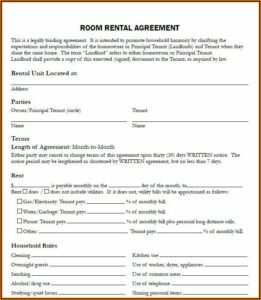 Free Room Lease Agreement Template