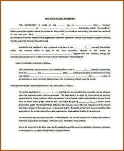 Free Room Tenancy Agreement Template