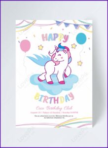 Free Unicorn Birthday Invitation Download