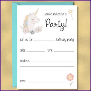 Free Unicorn Invitation Printables