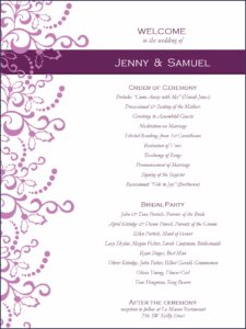 Free Wedding Ceremony Program Template