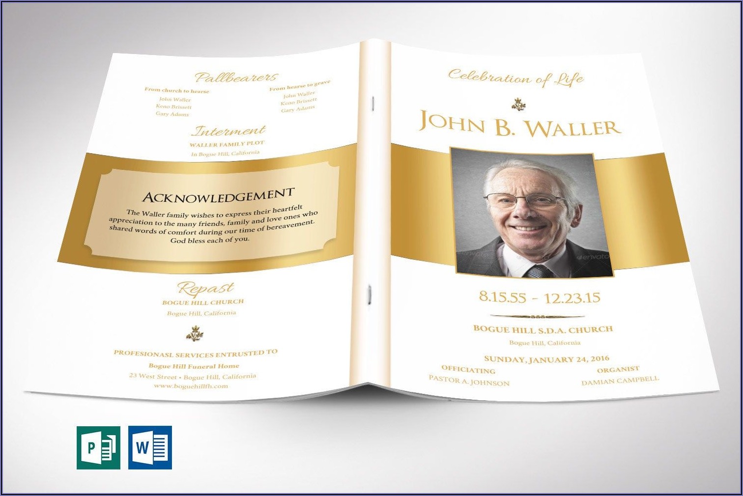Funeral Program Template Publisher