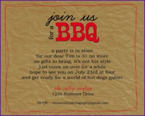 Funny Bbq Party Invitation Wording