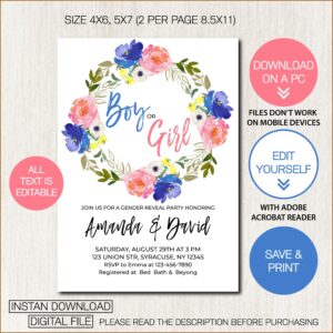 Gender Reveal Online Invitations